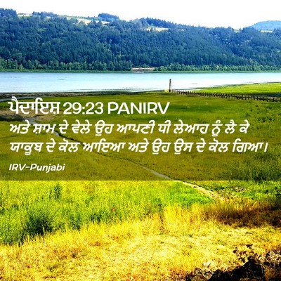 Picture 02 - ਪੈਦਾਇਸ਼ 29:23 PANIRV - ਅਤੇ ਸ਼ਾਮ ਦੇ ਵੇਲੇ ਉਹ - Bible Verse Picture