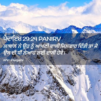 Picture 02 - ਪੈਦਾਇਸ਼ 29:24 PANIRV - ਲਾਬਾਨ ਨੇ ਉਹ ਨੂੰ - Bible Verse Picture