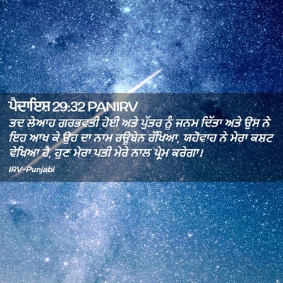 Picture 02 - ਪੈਦਾਇਸ਼ 29:32 PANIRV - ਤਦ ਲੇਆਹ ਗਰਭਵਤੀ ਹੋਈ - Bible Verse Picture