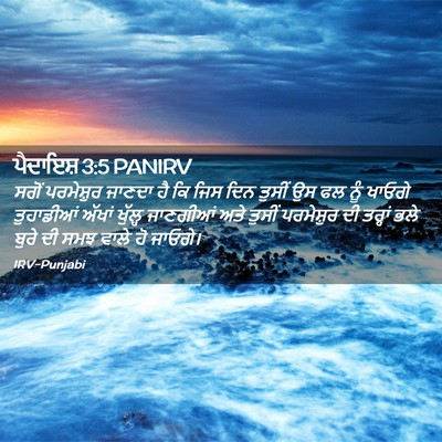 Picture 02 - ਪੈਦਾਇਸ਼ 3:5 PANIRV - ਸਗੋਂ ਪਰਮੇਸ਼ੁਰ - Bible Verse Picture