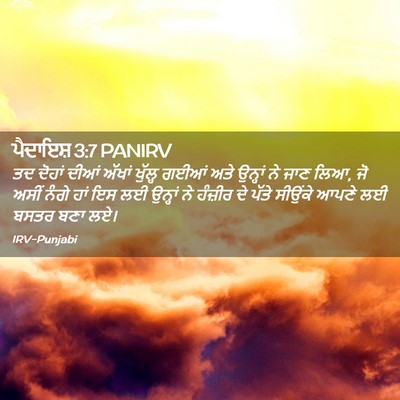 Picture 02 - ਪੈਦਾਇਸ਼ 3:7 PANIRV - ਤਦ ਦੋਹਾਂ ਦੀਆਂ - Bible Verse Picture