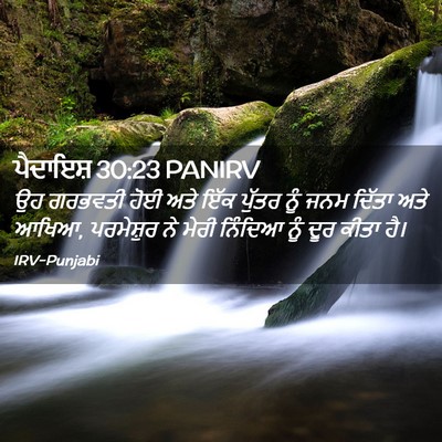 Picture 02 - ਪੈਦਾਇਸ਼ 30:23 PANIRV - ਉਹ ਗਰਭਵਤੀ ਹੋਈ ਅਤੇ - Bible Verse Picture