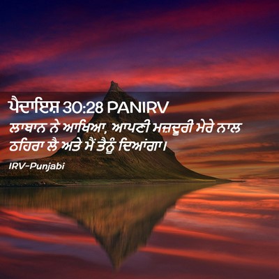 Picture 02 - ਪੈਦਾਇਸ਼ 30:28 PANIRV - ਲਾਬਾਨ ਨੇ ਆਖਿਆ, ਆਪਣੀ - Bible Verse Picture