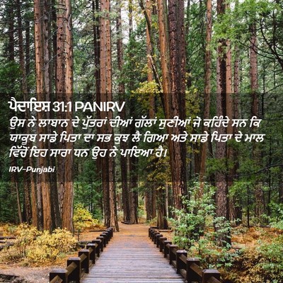 Picture 02 - ਪੈਦਾਇਸ਼ 31:1 PANIRV - ਉਸ ਨੇ ਲਾਬਾਨ ਦੇ - Bible Verse Picture
