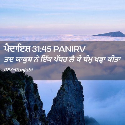 Picture 02 - ਪੈਦਾਇਸ਼ 31:45 PANIRV - ਤਦ ਯਾਕੂਬ ਨੇ ਇੱਕ - Bible Verse Picture