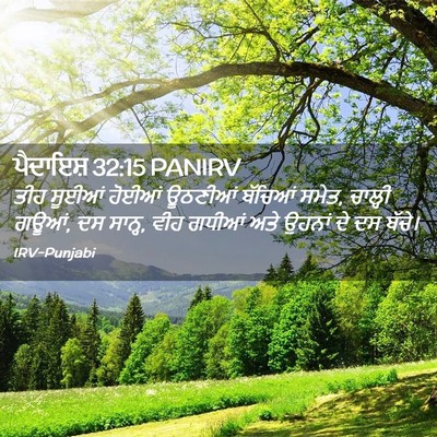 Picture 02 - ਪੈਦਾਇਸ਼ 32:15 PANIRV - ਤੀਹ ਸੂਈਆਂ ਹੋਈਆਂ - Bible Verse Picture