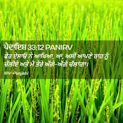 Picture 02 - ਪੈਦਾਇਸ਼ 33:12 PANIRV - ਫੇਰ ਏਸਾਓ ਨੇ ਆਖਿਆ, ਆ, - Bible Verse Picture