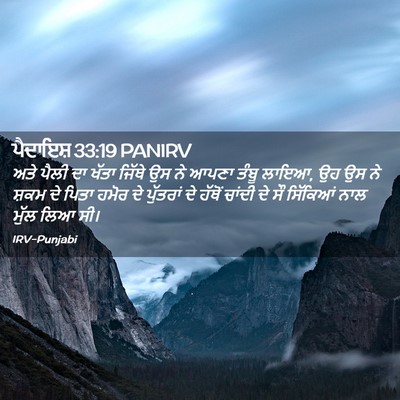 Picture 02 - ਪੈਦਾਇਸ਼ 33:19 PANIRV - ਅਤੇ ਪੈਲੀ ਦਾ ਖੱਤਾ - Bible Verse Picture