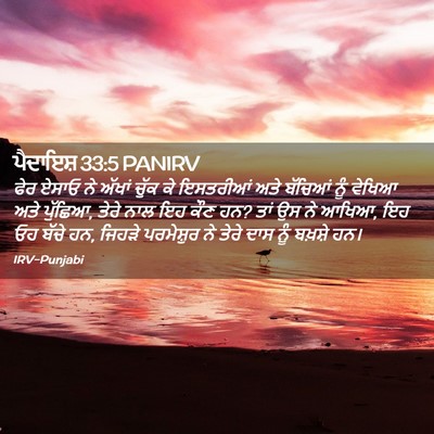 Picture 02 - ਪੈਦਾਇਸ਼ 33:5 PANIRV - ਫੇਰ ਏਸਾਓ ਨੇ ਅੱਖਾਂ - Bible Verse Picture
