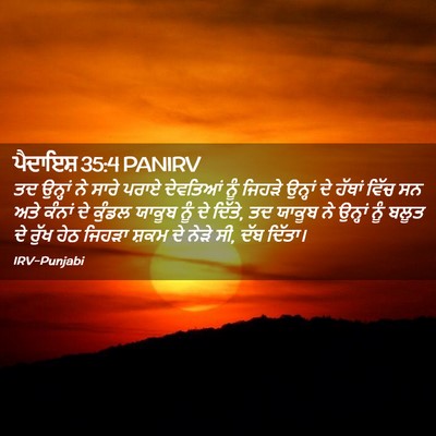 Picture 02 - ਪੈਦਾਇਸ਼ 35:4 PANIRV - ਤਦ ਉਨ੍ਹਾਂ ਨੇ ਸਾਰੇ - Bible Verse Picture