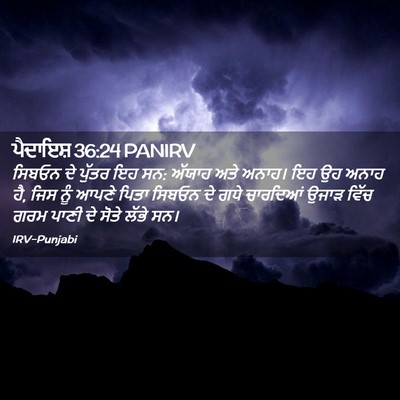 Picture 02 - ਪੈਦਾਇਸ਼ 36:24 PANIRV - ਸਿਬਓਨ ਦੇ ਪੁੱਤਰ ਇਹ - Bible Verse Picture