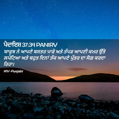 Picture 02 - ਪੈਦਾਇਸ਼ 37:34 PANIRV - ਯਾਕੂਬ ਨੇ ਆਪਣੇ ਬਸਤਰ - Bible Verse Picture