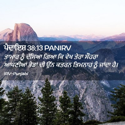 Picture 02 - ਪੈਦਾਇਸ਼ 38:13 PANIRV - ਤਾਮਾਰ ਨੂੰ ਦੱਸਿਆ - Bible Verse Picture