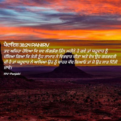 Picture 02 - ਪੈਦਾਇਸ਼ 38:24 PANIRV - ਤਦ ਅਜਿਹਾ ਹੋਇਆ ਕਿ ਜਦ - Bible Verse Picture