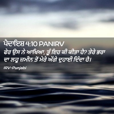Picture 02 - ਪੈਦਾਇਸ਼ 4:10 PANIRV - ਫੇਰ ਉਸ ਨੇ ਆਖਿਆ, ਤੂੰ - Bible Verse Picture