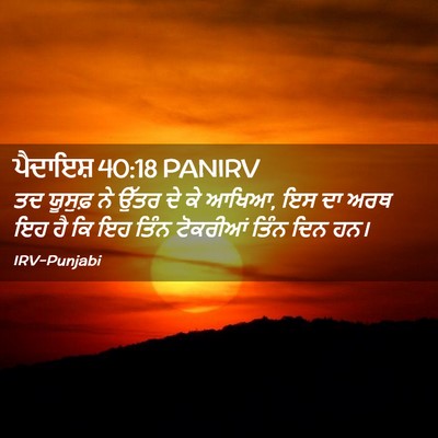 Picture 02 - ਪੈਦਾਇਸ਼ 40:18 PANIRV - ਤਦ ਯੂਸੁਫ਼ ਨੇ ਉੱਤਰ - Bible Verse Picture