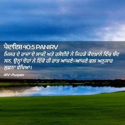 Picture 02 - ਪੈਦਾਇਸ਼ 40:5 PANIRV - ਮਿਸਰ ਦੇ ਰਾਜਾ ਦੇ - Bible Verse Picture