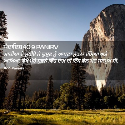 Picture 02 - ਪੈਦਾਇਸ਼ 40:9 PANIRV - ਸਾਕੀਆਂ ਦੇ ਮੁਖੀਏ ਨੇ - Bible Verse Picture