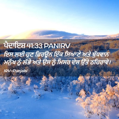 Picture 02 - ਪੈਦਾਇਸ਼ 41:33 PANIRV - ਇਸ ਲਈ ਹੁਣ ਫ਼ਿਰਊਨ - Bible Verse Picture