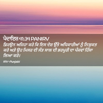 Picture 02 - ਪੈਦਾਇਸ਼ 41:34 PANIRV - ਫ਼ਿਰਊਨ ਅਜਿਹਾ ਕਰੇ - Bible Verse Picture