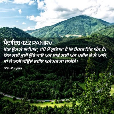 Picture 02 - ਪੈਦਾਇਸ਼ 42:2 PANIRV - ਫਿਰ ਉਸ ਨੇ ਆਖਿਆ, - Bible Verse Picture