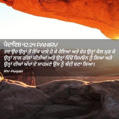 Picture 02 - ਪੈਦਾਇਸ਼ 42:24 PANIRV - ਤਦ ਉਹ ਉਨ੍ਹਾਂ ਤੋਂ - Bible Verse Picture