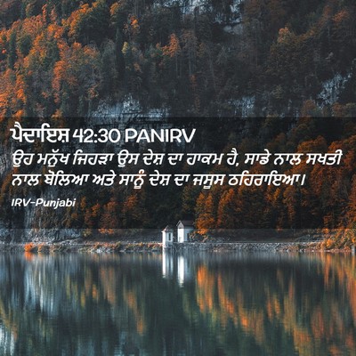 Picture 02 - ਪੈਦਾਇਸ਼ 42:30 PANIRV - ਉਹ ਮਨੁੱਖ ਜਿਹੜਾ ਉਸ - Bible Verse Picture
