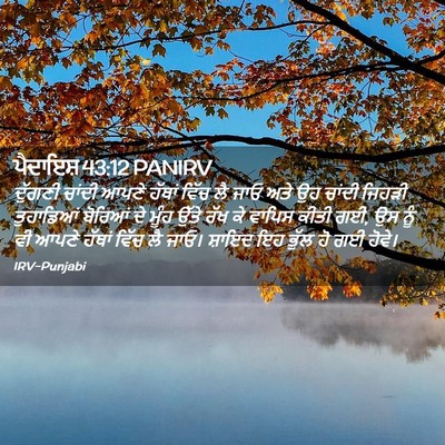 Picture 02 - ਪੈਦਾਇਸ਼ 43:12 PANIRV - ਦੁੱਗਣੀ ਚਾਂਦੀ ਆਪਣੇ - Bible Verse Picture