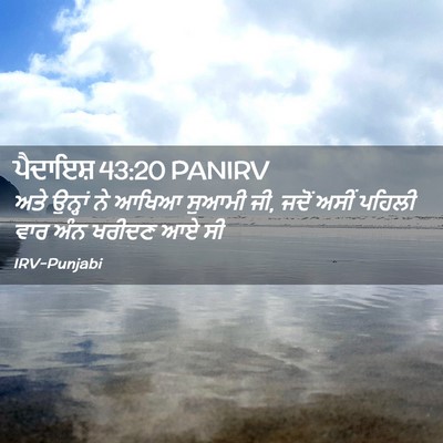Picture 02 - ਪੈਦਾਇਸ਼ 43:20 PANIRV - ਅਤੇ ਉਨ੍ਹਾਂ ਨੇ ਆਖਿਆ - Bible Verse Picture