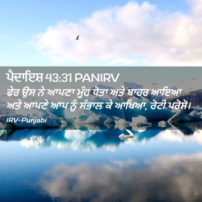 Picture 02 - ਪੈਦਾਇਸ਼ 43:31 PANIRV - ਫੇਰ ਉਸ ਨੇ ਆਪਣਾ ਮੂੰਹ - Bible Verse Picture