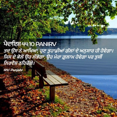 Picture 02 - ਪੈਦਾਇਸ਼ 44:10 PANIRV - ਤਦ ਉਸ ਨੇ ਆਖਿਆ, ਹੁਣ - Bible Verse Picture