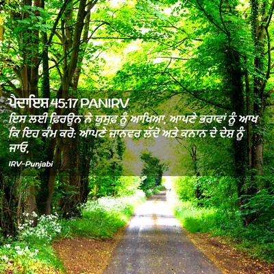 Picture 02 - ਪੈਦਾਇਸ਼ 45:17 PANIRV - ਇਸ ਲਈ ਫ਼ਿਰਊਨ ਨੇ - Bible Verse Picture