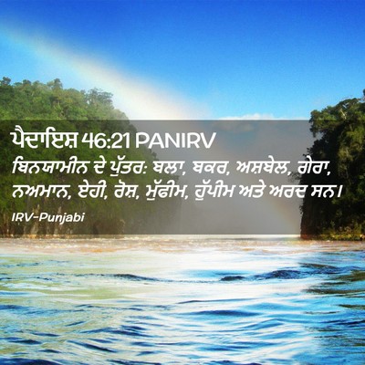 Picture 02 - ਪੈਦਾਇਸ਼ 46:21 PANIRV - ਬਿਨਯਾਮੀਨ ਦੇ ਪੁੱਤਰ: - Bible Verse Picture