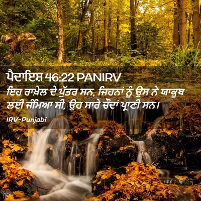 Picture 02 - ਪੈਦਾਇਸ਼ 46:22 PANIRV - ਇਹ ਰਾਖ਼ੇਲ ਦੇ ਪੁੱਤਰ - Bible Verse Picture