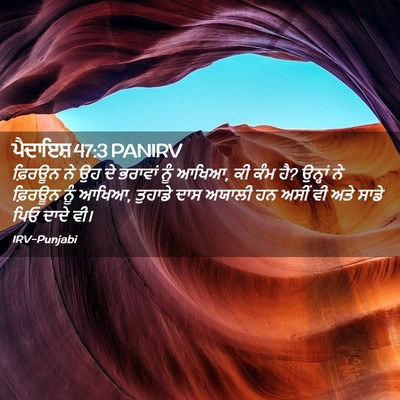 Picture 02 - ਪੈਦਾਇਸ਼ 47:3 PANIRV - ਫ਼ਿਰਊਨ ਨੇ ਉਹ ਦੇ - Bible Verse Picture
