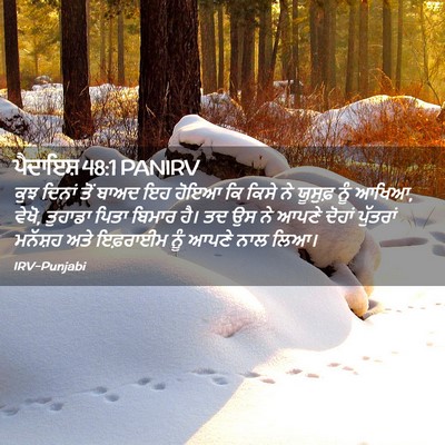 Picture 02 - ਪੈਦਾਇਸ਼ 48:1 PANIRV - ਕੁਝ ਦਿਨਾਂ ਤੋਂ ਬਾਅਦ - Bible Verse Picture