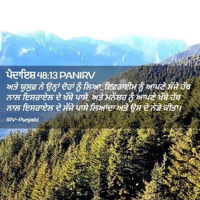 Picture 02 - ਪੈਦਾਇਸ਼ 48:13 PANIRV - ਅਤੇ ਯੂਸੁਫ਼ ਨੇ - Bible Verse Picture