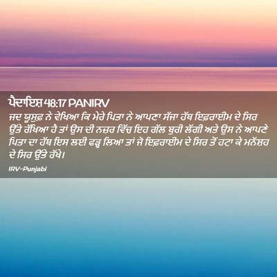Picture 02 - ਪੈਦਾਇਸ਼ 48:17 PANIRV - ਜਦ ਯੂਸੁਫ਼ ਨੇ ਵੇਖਿਆ - Bible Verse Picture