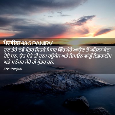 Picture 02 - ਪੈਦਾਇਸ਼ 48:5 PANIRV - ਹੁਣ ਤੇਰੇ ਦੋਵੇਂ - Bible Verse Picture