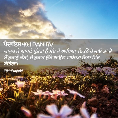 Picture 02 - ਪੈਦਾਇਸ਼ 49:1 PANIRV - ਯਾਕੂਬ ਨੇ ਆਪਣੇ - Bible Verse Picture