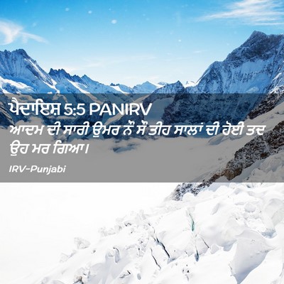 Picture 02 - ਪੈਦਾਇਸ਼ 5:5 PANIRV - ਆਦਮ ਦੀ ਸਾਰੀ ਉਮਰ ਨੌ - Bible Verse Picture