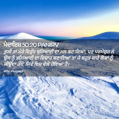 Picture 02 - ਪੈਦਾਇਸ਼ 50:20 PANIRV - ਤੁਸੀਂ ਤਾਂ ਮੇਰੇ - Bible Verse Picture