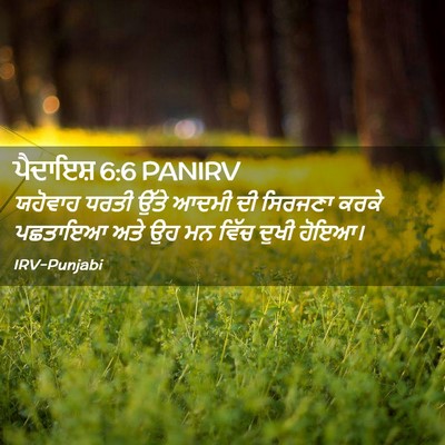Picture 02 - ਪੈਦਾਇਸ਼ 6:6 PANIRV - ਯਹੋਵਾਹ ਧਰਤੀ ਉੱਤੇ - Bible Verse Picture