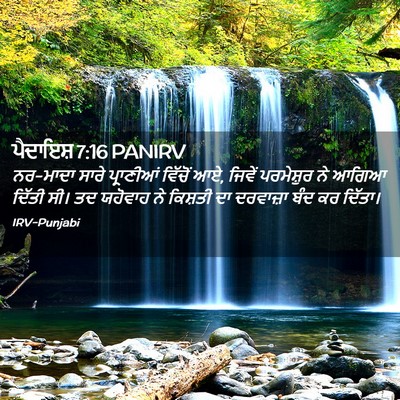 Picture 02 - ਪੈਦਾਇਸ਼ 7:16 PANIRV - ਨਰ-ਮਾਦਾ ਸਾਰੇ - Bible Verse Picture