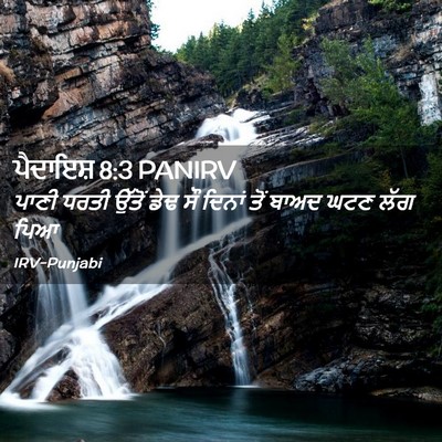 Picture 02 - ਪੈਦਾਇਸ਼ 8:3 PANIRV - ਪਾਣੀ ਧਰਤੀ ਉੱਤੋਂ - Bible Verse Picture