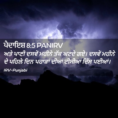 Picture 02 - ਪੈਦਾਇਸ਼ 8:5 PANIRV - ਅਤੇ ਪਾਣੀ ਦਸਵੇਂ - Bible Verse Picture