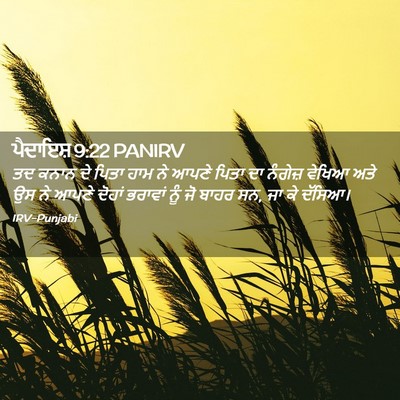 Picture 02 - ਪੈਦਾਇਸ਼ 9:22 PANIRV - ਤਦ ਕਨਾਨ ਦੇ ਪਿਤਾ ਹਾਮ - Bible Verse Picture