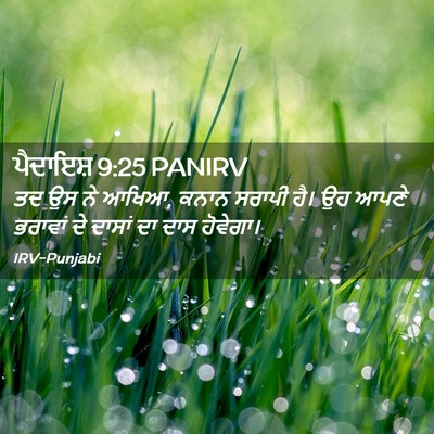 Picture 02 - ਪੈਦਾਇਸ਼ 9:25 PANIRV - ਤਦ ਉਸ ਨੇ ਆਖਿਆ, ਕਨਾਨ - Bible Verse Picture