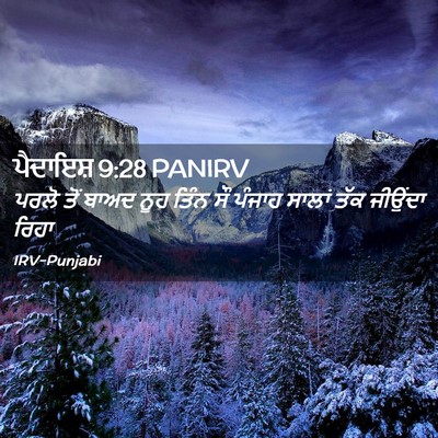 Picture 02 - ਪੈਦਾਇਸ਼ 9:28 PANIRV - ਪਰਲੋ ਤੋਂ ਬਾਅਦ ਨੂਹ - Bible Verse Picture