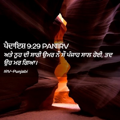 Picture 02 - ਪੈਦਾਇਸ਼ 9:29 PANIRV - ਅਤੇ ਨੂਹ ਦੀ ਸਾਰੀ ਉਮਰ - Bible Verse Picture